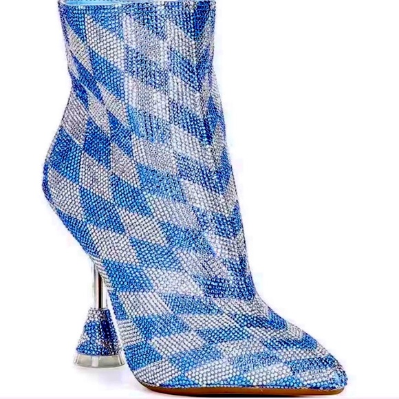 Giani Bini Shoes - Giani Bini Elegant Blue and White Heeled Boots. Size 7